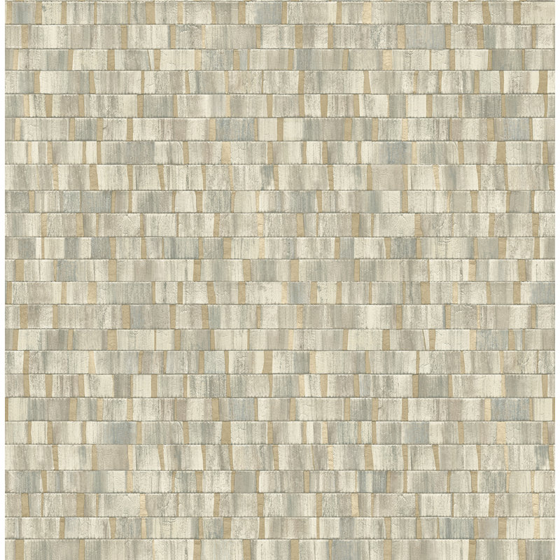 Forhad  10.06m x 52.07cm Distressed Finish Wallpaper Roll, Gold