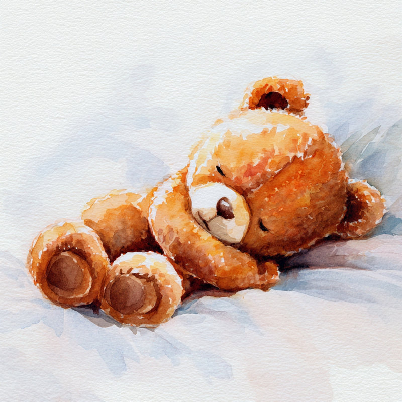 «Sweet Dreams Teddy Bear», art mural sur toile tendue
