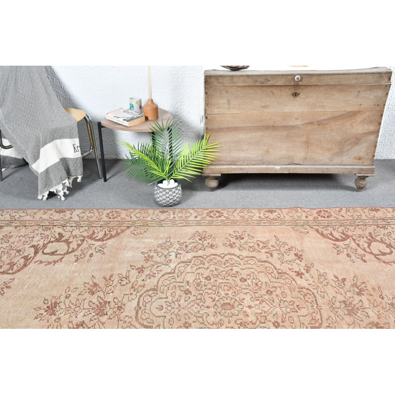 Vintage Turkish Rug with Intricate Design for Home Decor Brown/Red