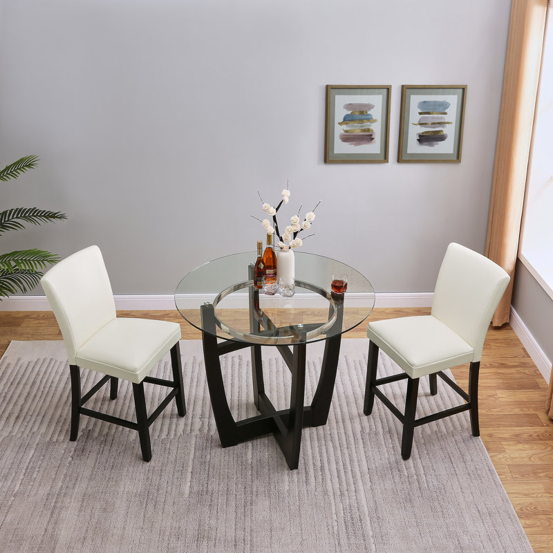 Solid Wood Counter Stool, White