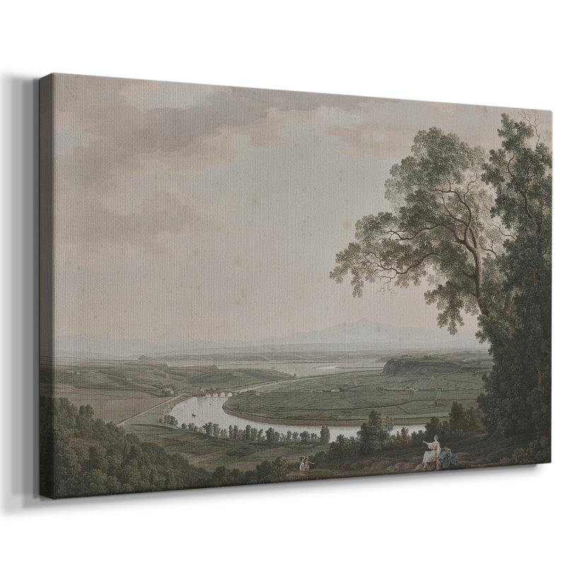 Paysage rétro - CDxxiv, H 19 po x l 28 po x P 1,5 po, Toile tendue