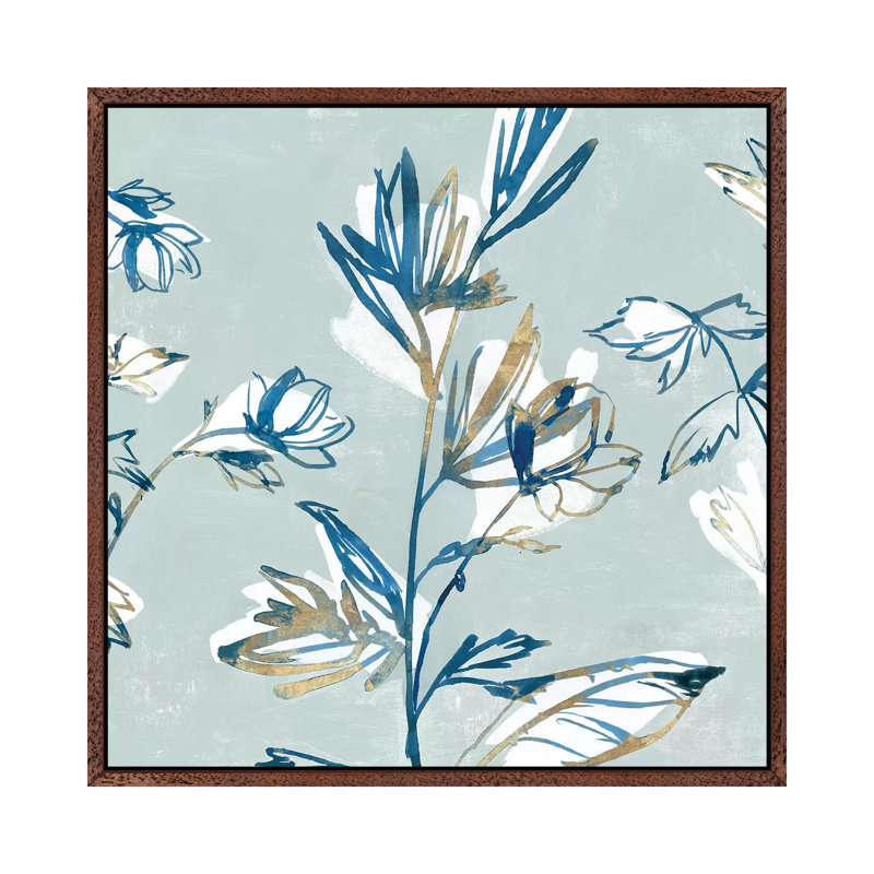 Blossomy I 1 Piece Painting on Canvas, 93.98 cm H x 93.98 cm W, Classic Brown Wood Framed