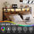 Bed Frame With 2-Tier Storage Headboard, Metal Platform Bed Frame With 4 Storage Drawers, Built In Charging Station And LED, Metal Support/No Box Spring Needed, Vintage Brown-41797378-41797379