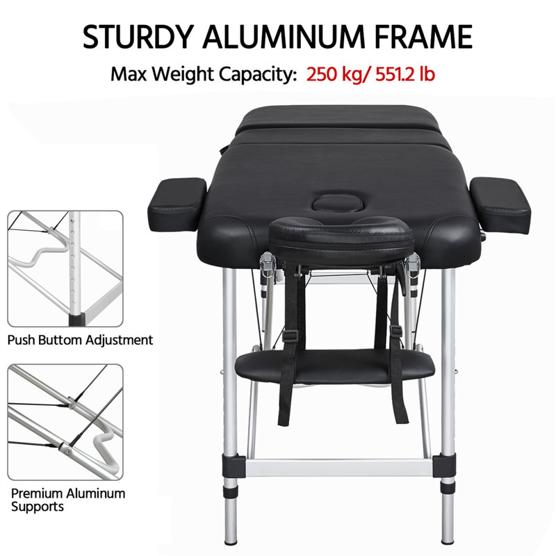 Adjustable Massage Bed 3 Fold Height with Backrest