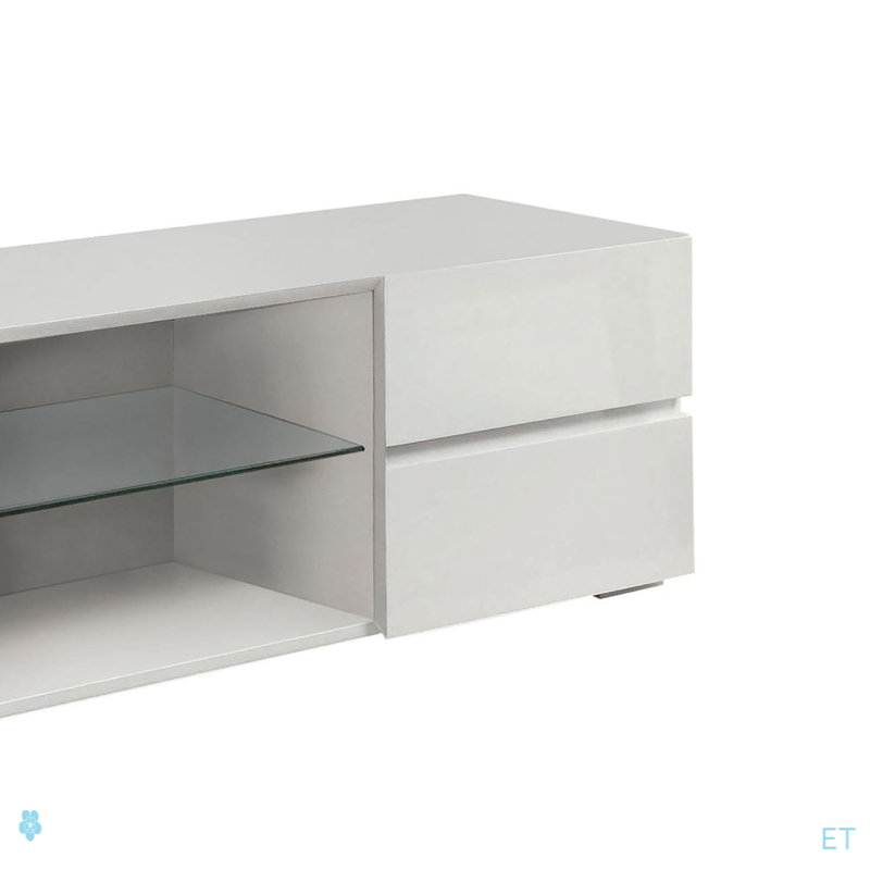 Glossy White 4-Drawer TV Console