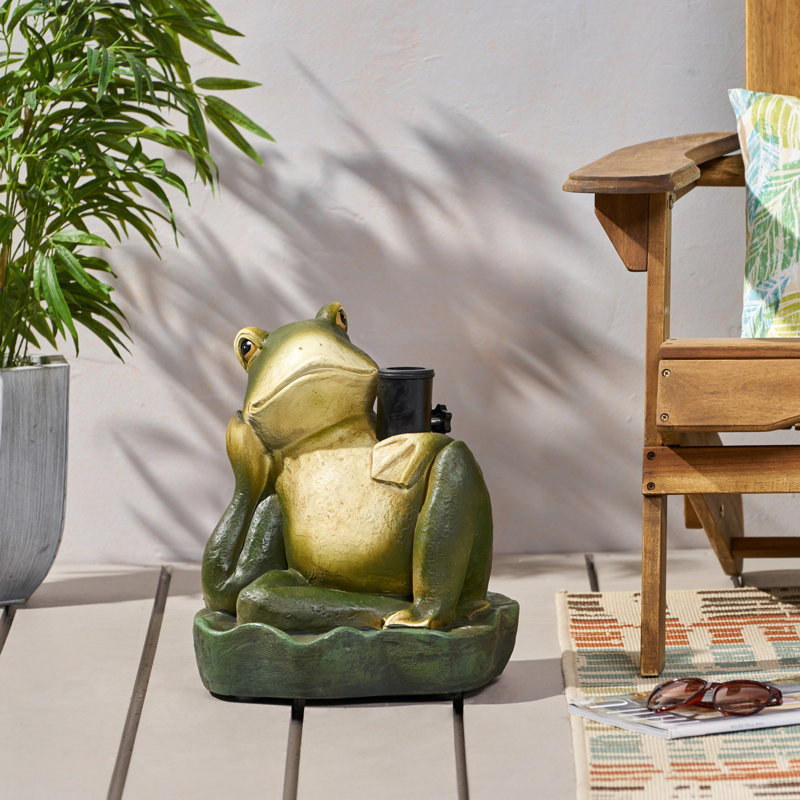 Green Frog Concrete and Resin Umbrella Base