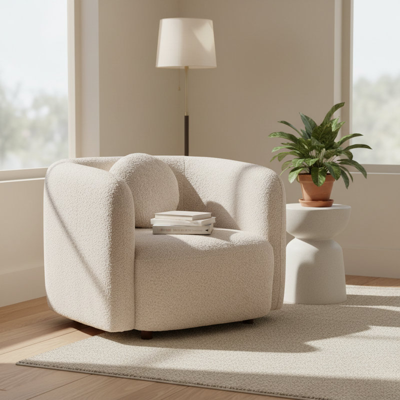 Fauteuil Foye Boucle, Beige, 1