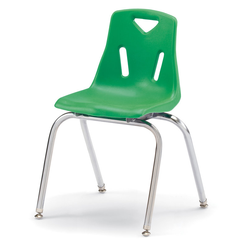 Chaise empilable Berries®, Plaqué chrome, Vert, 16 po
