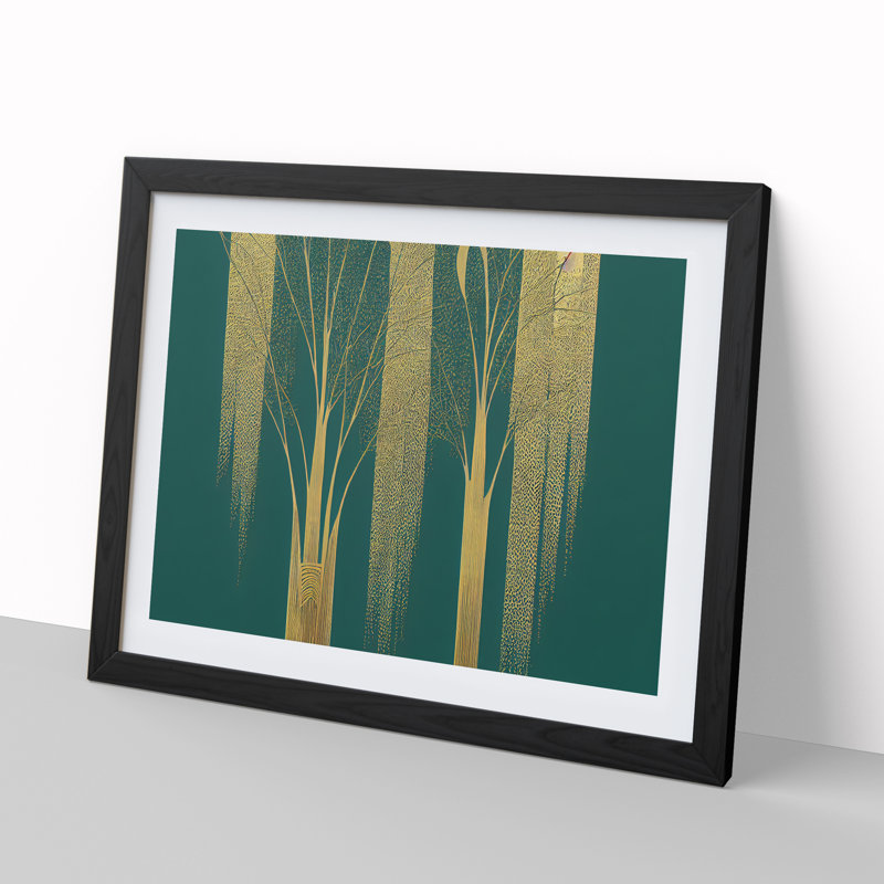 Legendary Weeping Willow Trees - Single Picture Frame Print, 46cm H x 64cm W x 2cm D, Black