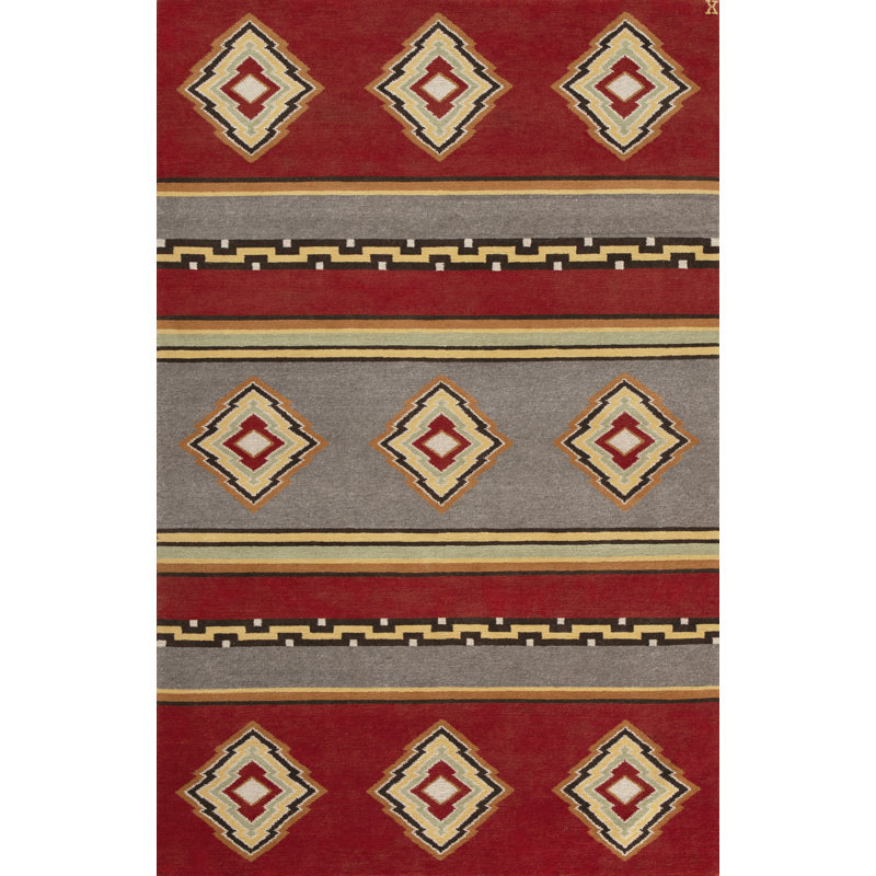 Mesa Wool Southwestern Area Rug in Red, Rectangle 12' x 15'