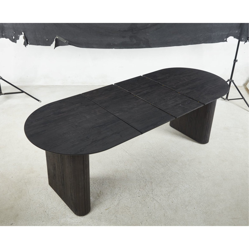 Table de bureau extensible avec finition noire et pieds en métal stables, idéal pour la salle à manger, attention à la qualité, facile à assembler