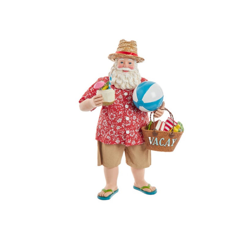 Kurt Adler Fabriche Palm Beach Santa Standing Christmas Figurine, 10.5in