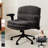 Armchair Criss Cross Chairs, Swivel Vanity Chair with Adjustable Flip-up Arms and Wheels, Wide Seat Office Chair with 3 Layer Cushions-1377327103