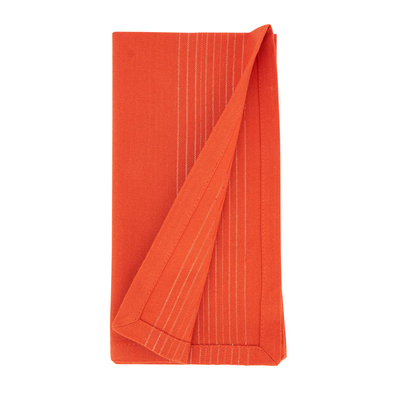 Orange Shimmer Stripe Cotton Napkin Set of 4