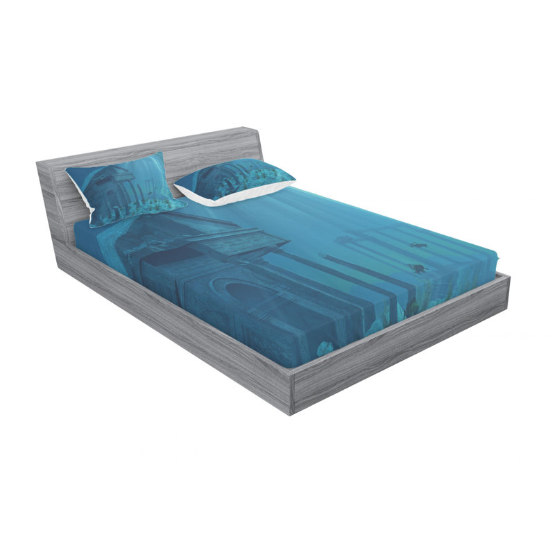 Ocean Microfiber Sheet Set, Queen Sheet Set + Fitted Sheet + 2 Pillowcases