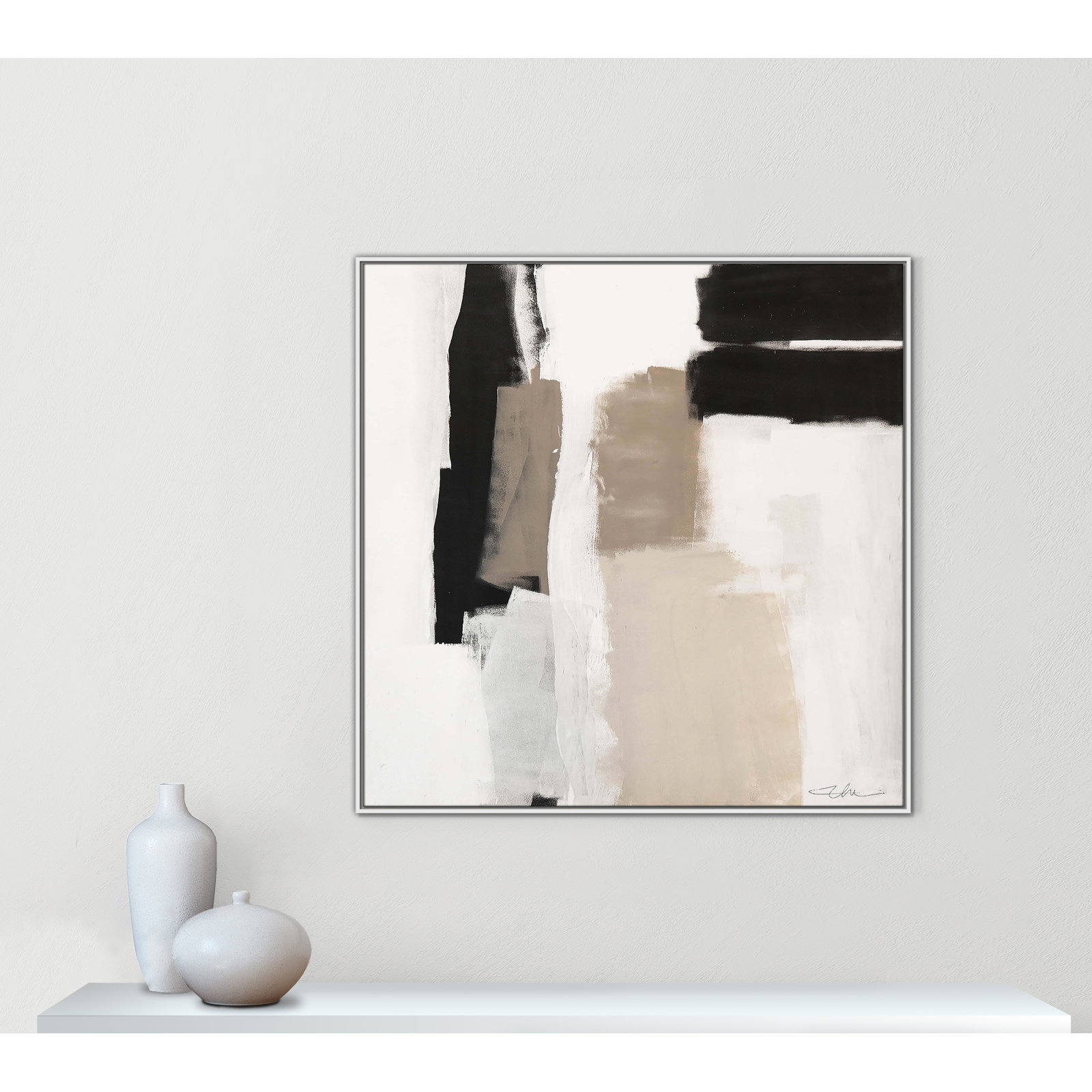Earth Scapes II-A Print by Casa Fine Arts, White Floater Framed, 46.5" H x 46.5" W x 2" D