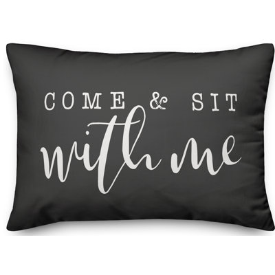  Come and Sit with Me Bold Outdoor Rectangular Pillow Cover & Insert