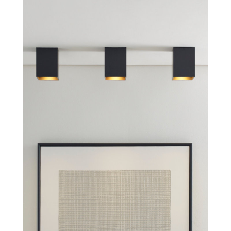 Exo 1 - Light LED Flush Mount, 2700K, Matte Black/Gold Haze