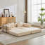 Canapé à compression, canapé-lit au sol convertible avec structure de forme fixe, canapé modulaire LonSeaBoneless, sans assemblage requis, tissu chenille, pour la chambre du salon, beige