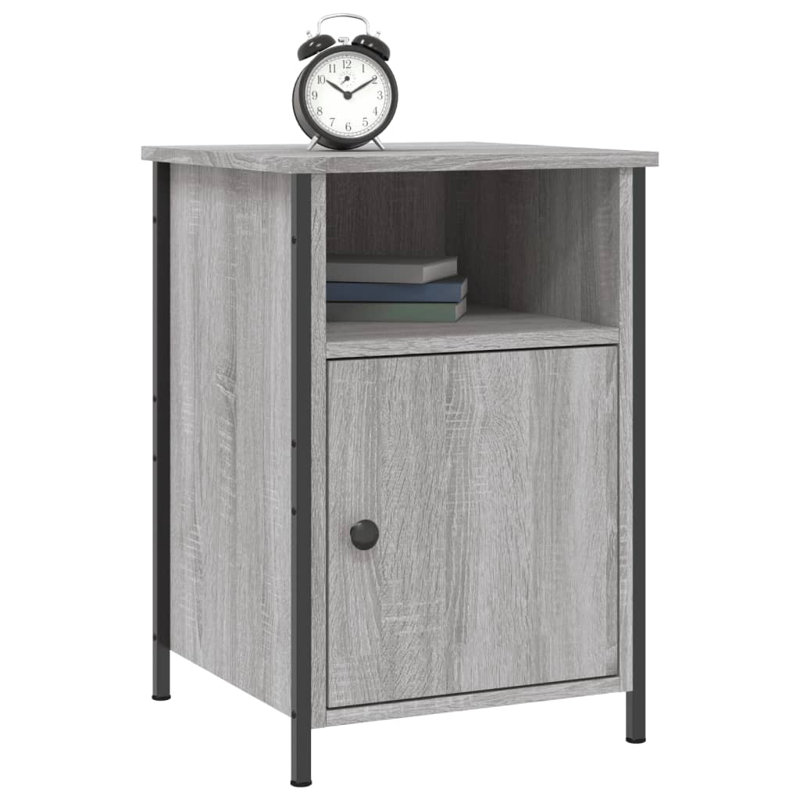 Mehetabel 40cm W Iron Bedside Table, Grey Sonoma, Individual
