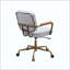 Chaise de bureau rétro en cuir fleur-876347618