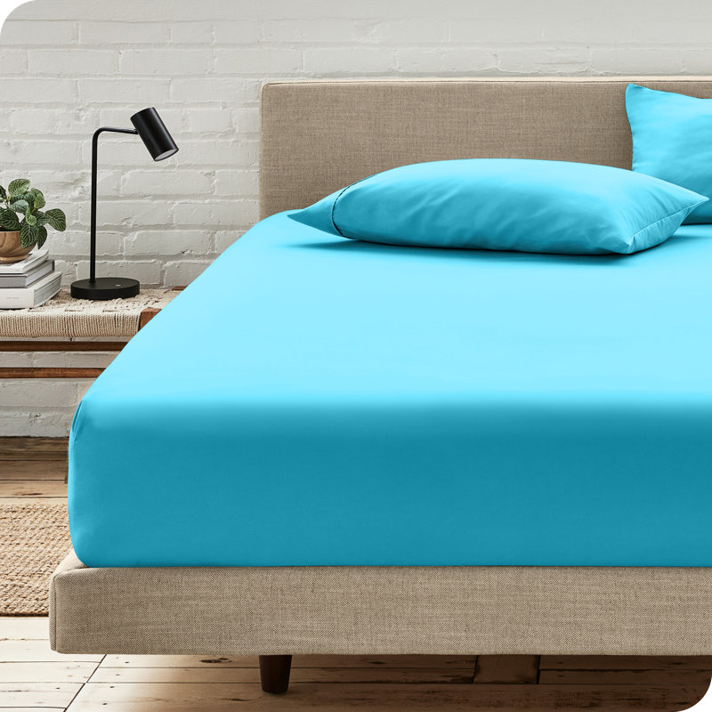 Microfiber Fitted Sheet with Pillowcase Set   , Aqua, Twin Extra Long Fitted Sheet with 1 Pillowcase