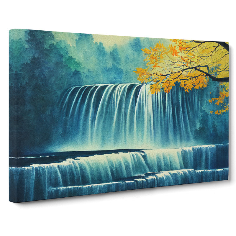 Autumn Waterfall - Wrapped Canvas, 35cm H x 50cm W x 3cm D
