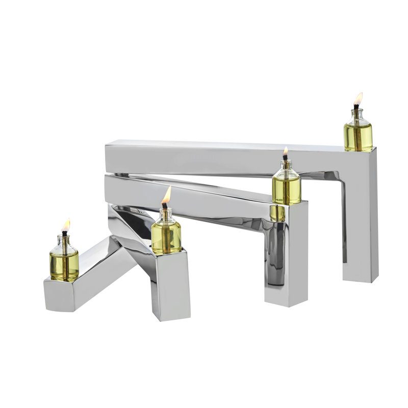 Porte-bougie emboîtable raffiné, Argent