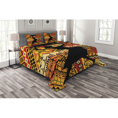 Adelyna No Pattern And Not Solid Colour Bedspread with Pillow Shams