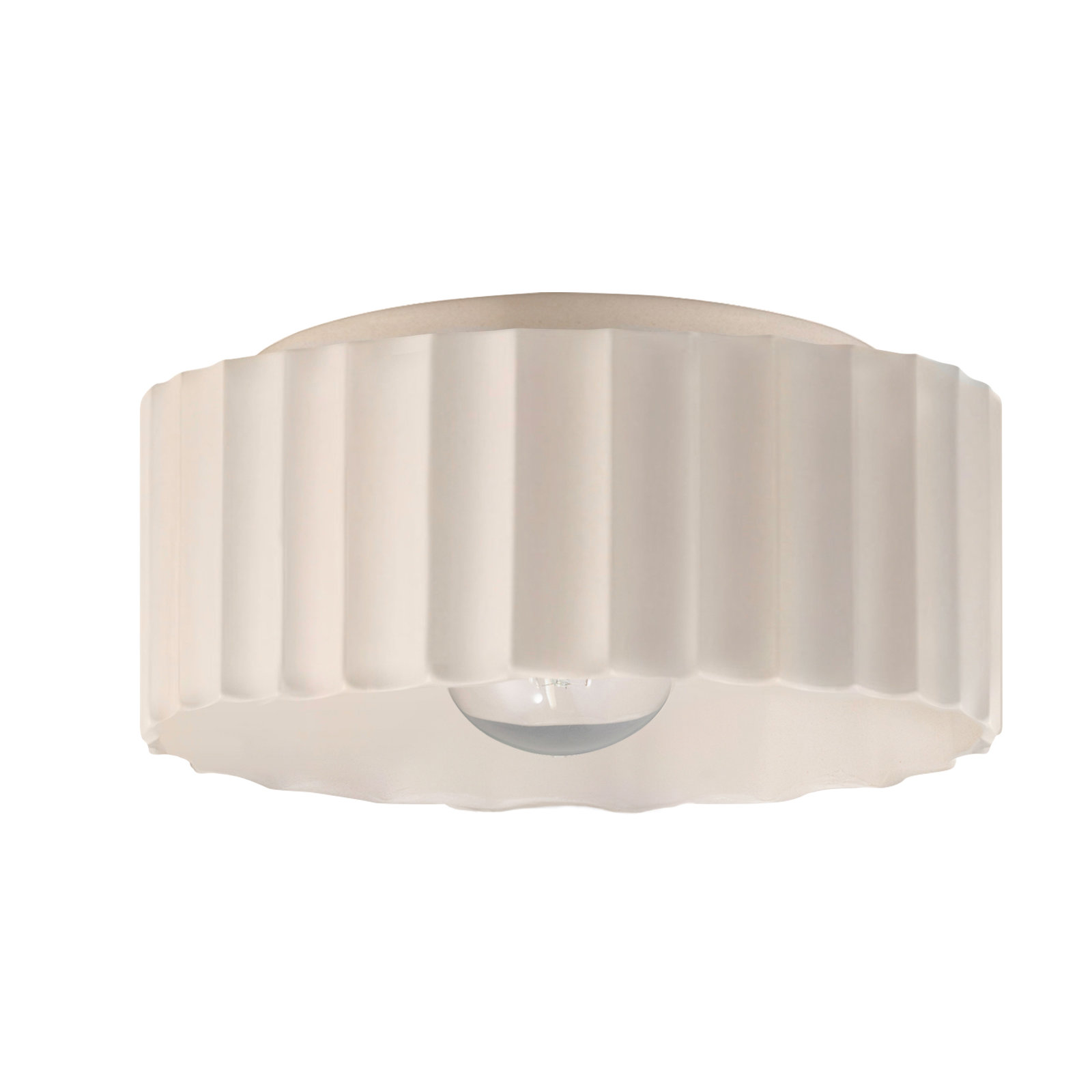 Colgate Single Light Ceramic Flush Mount, Matte White, 6.5" H x 13" W x 13" D