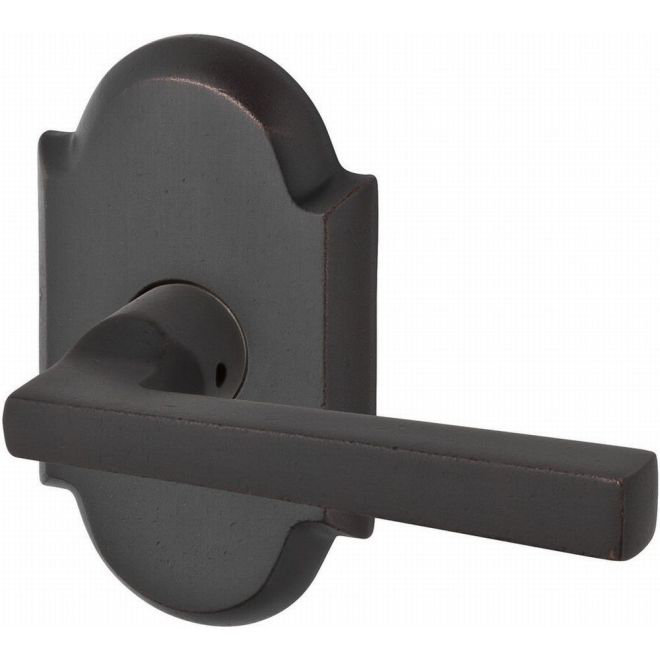 Taper Single Dummy Door Lever with Rustic Arch Rose, Right