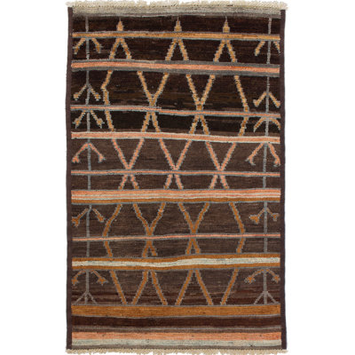 Céline One-of-a-Kind 3'10" X 6'1" 2010s Wool Area Rug in Brown