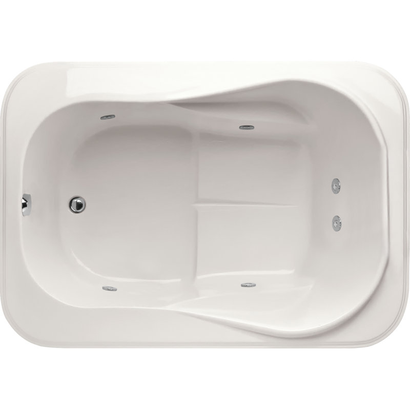 Cassi 60'' x 42'' Acrylic Bathtub, Almond, Polished Chrome