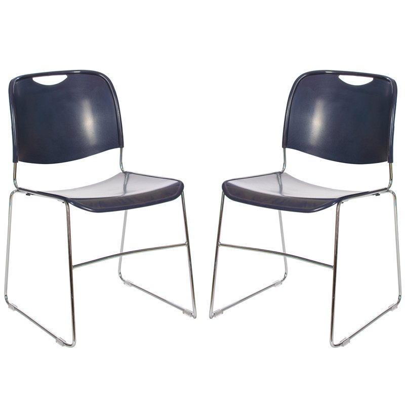 Chaise empilable Naomi Premium, paquet de 2, Bleu