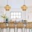 Luminaire suspendu en rotin tissé, plafonnier boho à hauteur réglable pour îlot de cuisine, salon, chambre à coucher