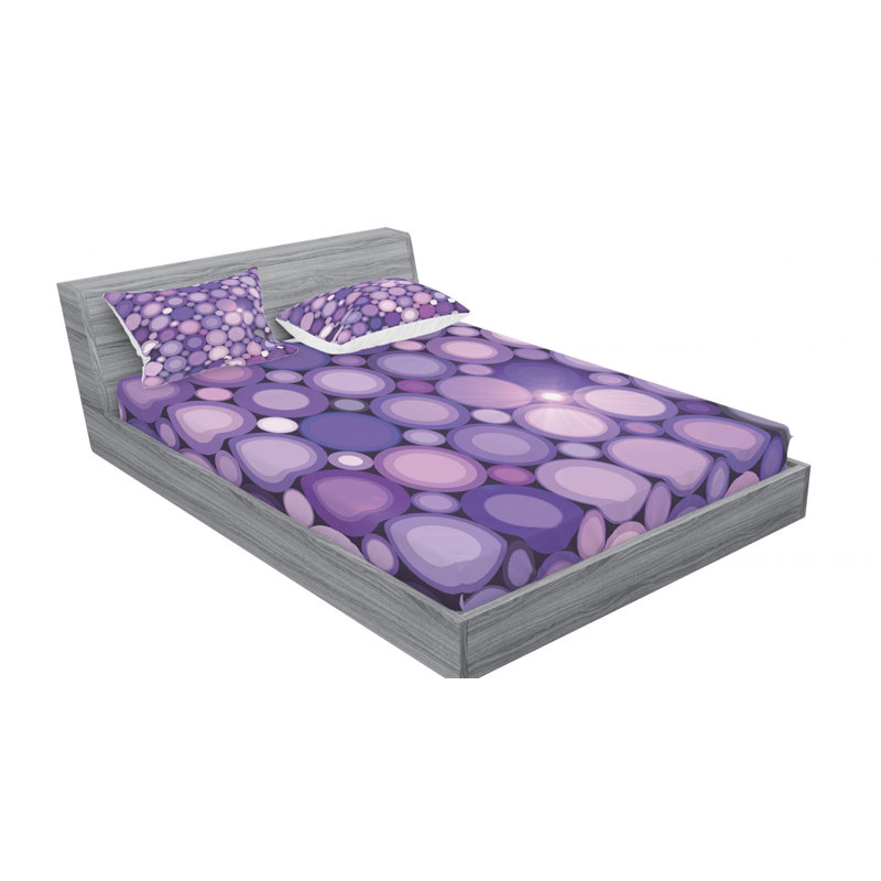 Microfiber Geometric Sheet Set, Queen Sheet Set with Fitted Sheet