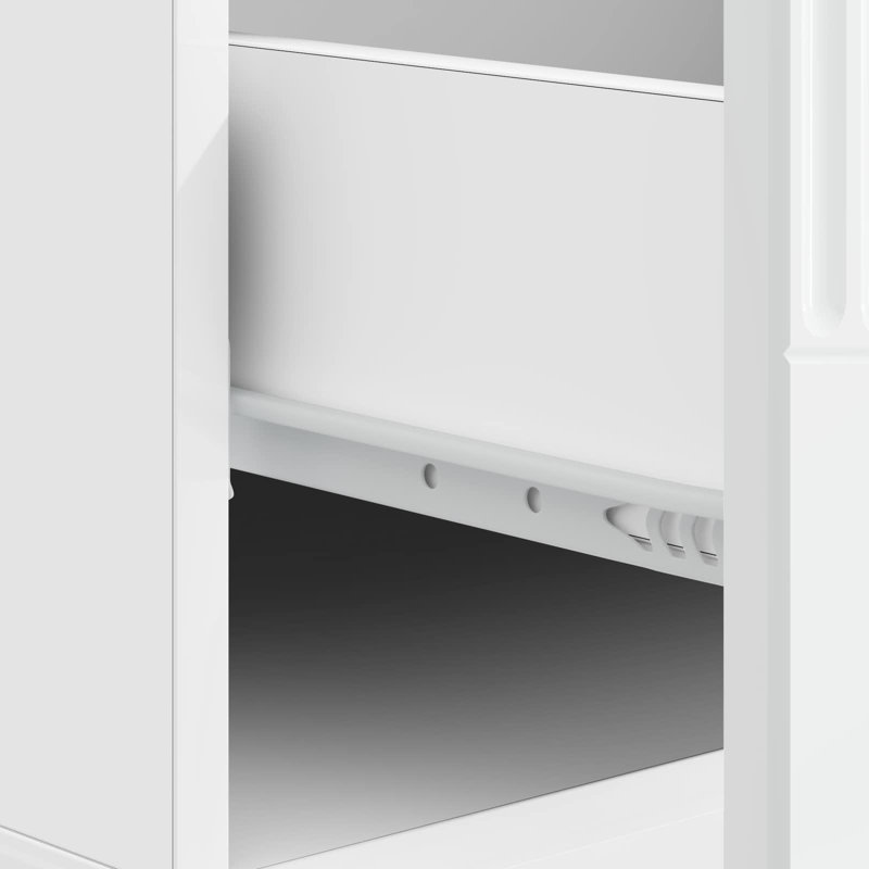 Coffee Table with Storage, High Gloss White, 37cm H x 50cm L x 49cm W
