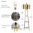 Akram 60.62'' Gold/White Column Floor Lamp
