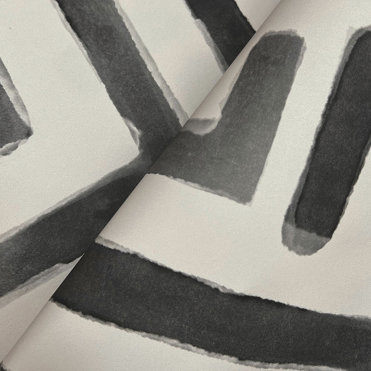Unpasted Abstract Wallpaper, Gray
