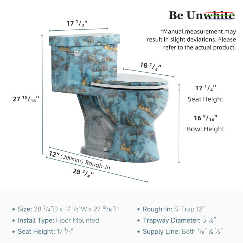 Toilette monobloc Oceanic Blue Gold