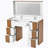 44.4" Elegant Vanity Table with Large Lighted Mirror & Power Outlet, Dressing Table with 7 Drawers & Shelves