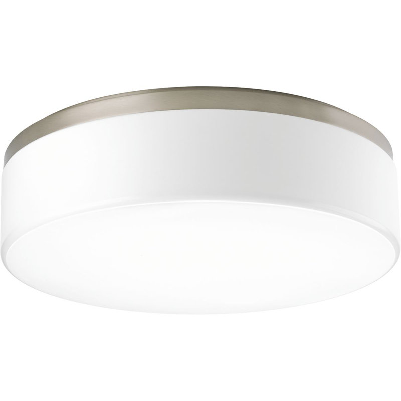 Siddharth Acrylic LED Flush Mount, Brushed Nickel, 4.75" H x 14" W x 14" D