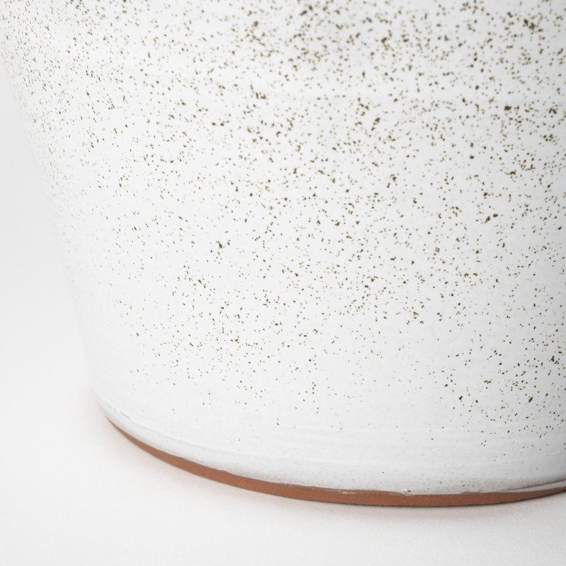 White Ceramic Table Vase, 13.58" H x 10.03" W x 10.03" D