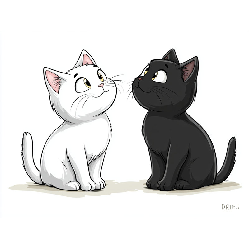 «Sweet Stare» - adorable chaton noir et blanc sur toile