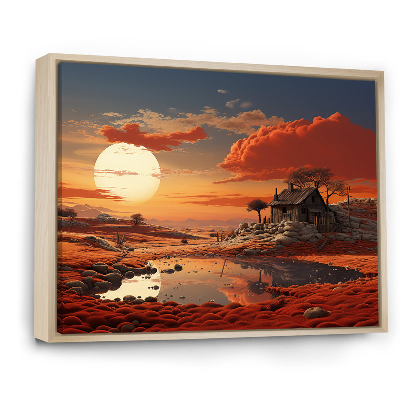 Dreamy Farm Hues Landscape I - Décoration murale de ferme, Cadre naturel flottant, H 24 po x l 32 po x P 1 po