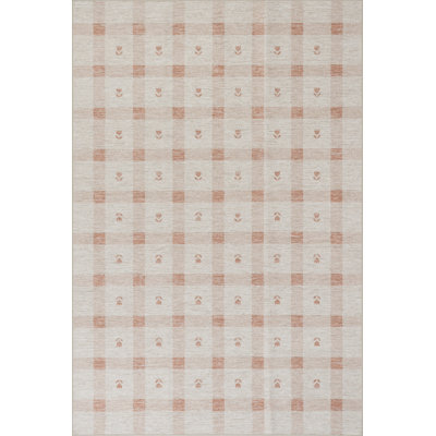 Zale Modern Plaid Machine Washable Rug