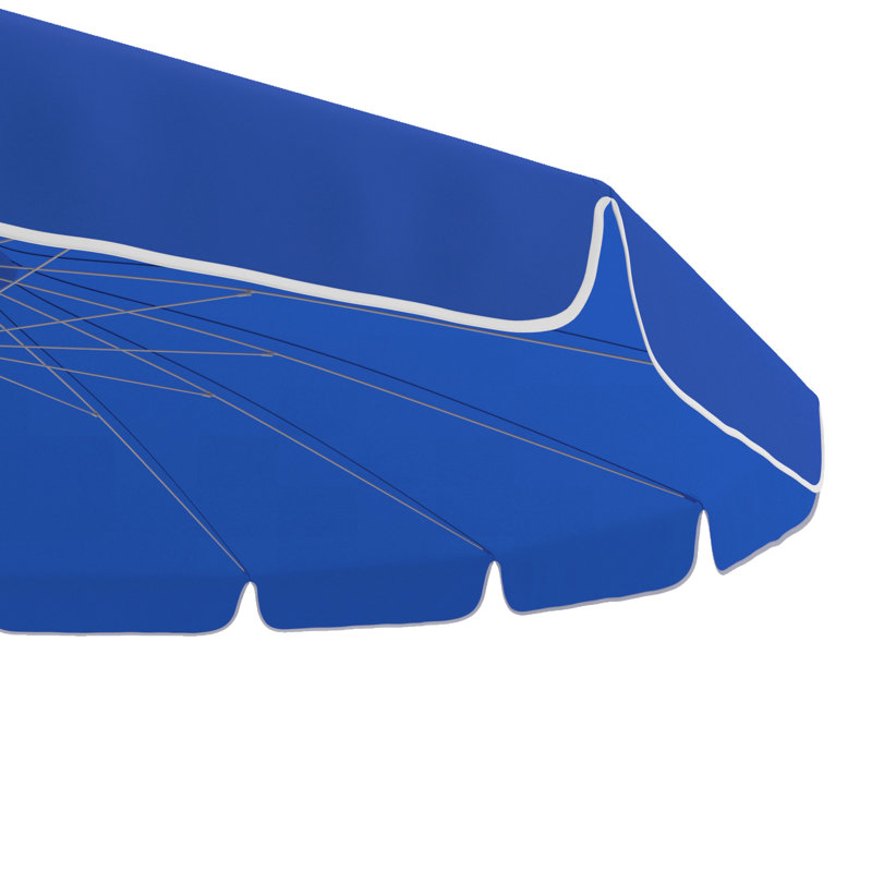 Parasol de marché en forme de pagode anodisé argent 8,5 pieds, Toile Sunbrella® bleu pacifique