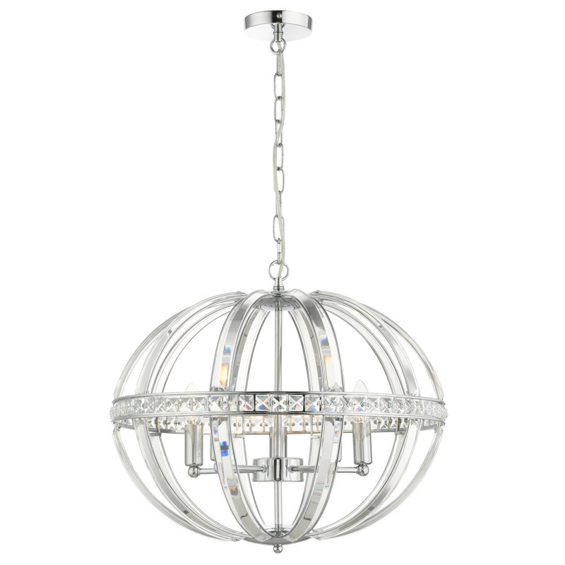Venus 5 - Light Polished Chrome Crystal Pendant
