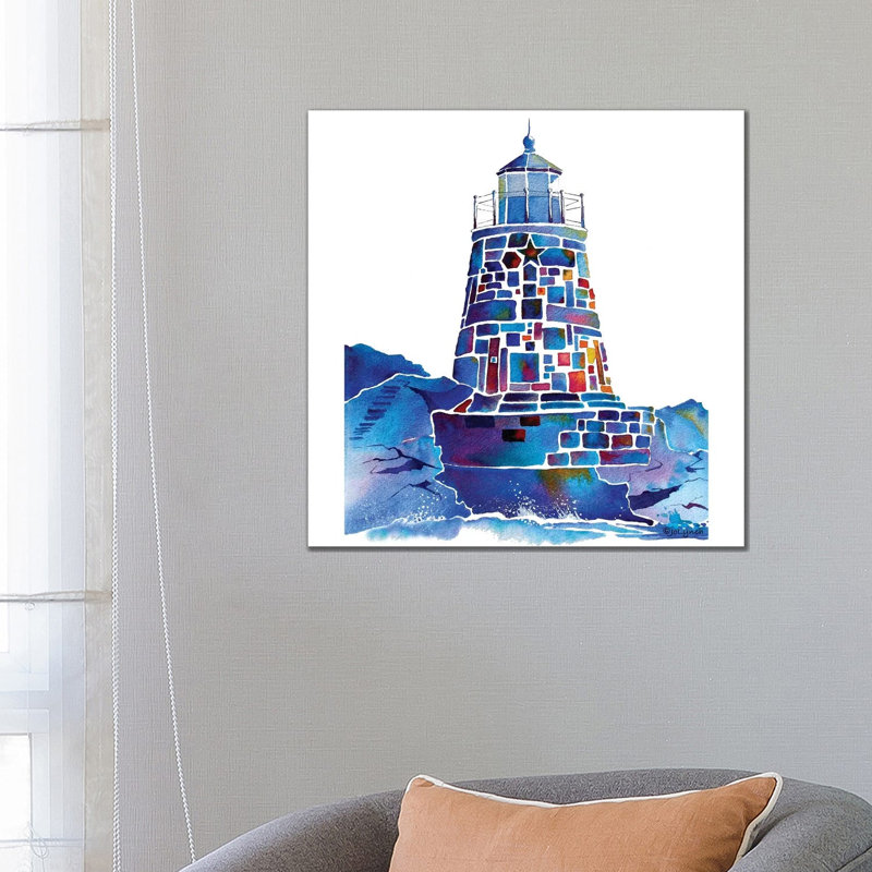 Castle Hill Newport Lighthouse 1 Piece Wrapped Canvas Wall Art, 66.04cm H x 66.04cm W