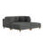 Seemab 4 - Piece Upholstered Gray Corduroy Modular Sectional with Pillow Back and Removable Ottoman-2000931633